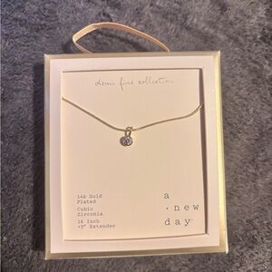 A New Day 14k Gold Plated Cubic Zirconia Pendant Necklace - Gold
